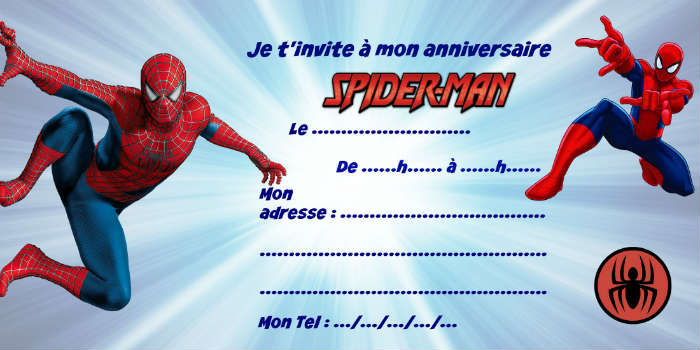 Invitation Anniversaire Spiderman