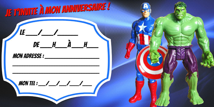 Invitation Anniversaire Avengers Gratuite