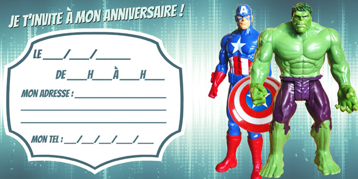 Carte à gratter invitation anniversaire enfant Marvel virtuelle sur  téléphone